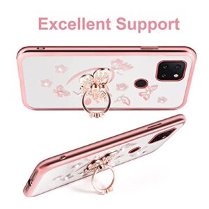 4 Pack Phone Ring Stand, Diamond Bling Butterfly Cell Phone Kickstand Grip, 360 Rotation Universal Multi Angle Metal Phone Ring Holder (2 Butterfly, 2 Swan, 1 Strip)