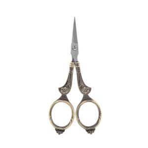 antique vintage style scissor,mini vintage stainless steel sewing scissors classical cutting embroidery crafts tool household diy sewing accessories(bronze)