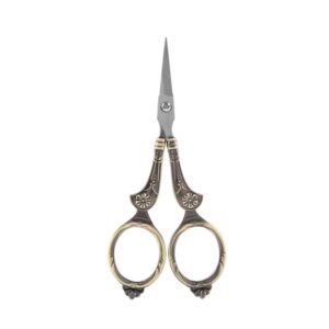 Antique Vintage Style Scissor,Mini Vintage Stainless Steel Sewing Scissors Classical Cutting Embroidery Crafts Tool Household DIY Sewing Accessories(Bronze)