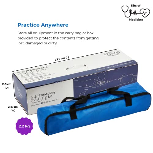 Phlebotomy Practice Kit | IV, Venipuncture, Phlebotomy Practice Arm | Perfect Phlebotomy Gifts For Medical Student and Nurse Student | Complete Phlebotomy Equipment and Supplies | EDUCATIONAL USE ONLY