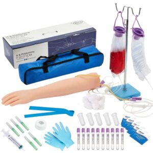 phlebotomy practice kit | iv, venipuncture, phlebotomy practice arm | perfect phlebotomy gifts for medical student and nurse student | complete phlebotomy equipment and supplies | educational use only