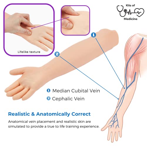 Phlebotomy Practice Kit | IV, Venipuncture, Phlebotomy Practice Arm | Perfect Phlebotomy Gifts For Medical Student and Nurse Student | Complete Phlebotomy Equipment and Supplies | EDUCATIONAL USE ONLY