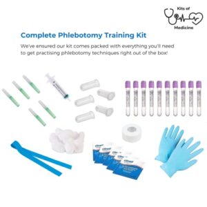 Phlebotomy Practice Kit | IV, Venipuncture, Phlebotomy Practice Arm | Perfect Phlebotomy Gifts For Medical Student and Nurse Student | Complete Phlebotomy Equipment and Supplies | EDUCATIONAL USE ONLY