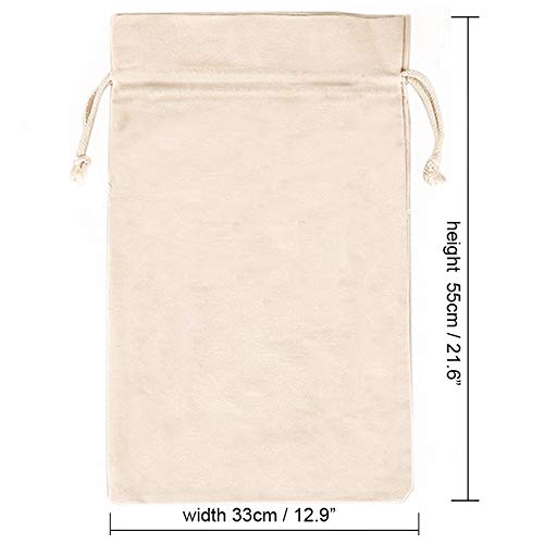 Yingkor Small Cotton Canvas Muslin Drawstring Bag Bags, Mesh Cloth Bags, Reusable Produce Bags, Pack-2, 33x55cm