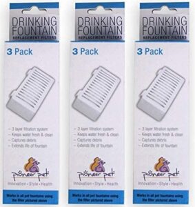pioneer pet 3 pack of t-shaped filter for food, water and serene fountain
