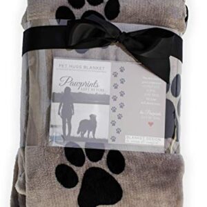 Pawprints Left by You Pet Memorial Blanket with Heartfelt Sentiment - Comforting Pet Loss/Pet Bereavement Gift (Non Personalized)