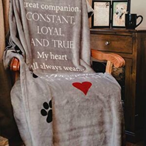 Pawprints Left by You Pet Memorial Blanket with Heartfelt Sentiment - Comforting Pet Loss/Pet Bereavement Gift (Non Personalized)