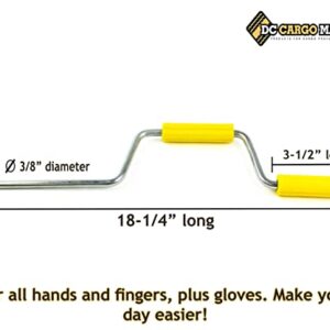 DC Cargo Mall Easy Speedy Hand Roller for Winding Up Winch Straps | 18" Roll Up Bar for Flatbed Trailer Winches