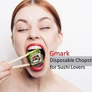 Disposable Chopsticks Pack of 40 Pair, 9" Japanese Style Sleeved Sushi Chopsticks by Gmark GM1038A