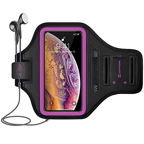 LOVPHONE iPhone 14 Pro/ 14/13 Pro/ 13/12 Pro/ 12/11 Pro Max/ 11 Pro/ 11/ XR/XS Max Armband, Sport Running Exercise Gym Case with Key Holder & Card Slot (Gray)