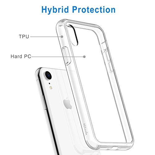 JETech Case for iPhone XR 6.1-Inch, Non-Yellowing Shockproof Phone Bumper Cover, Anti-Scratch Clear Back (Clear)