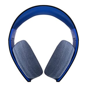 Geekria 2 Pairs Knit Headphones Ear Covers, Washable & Stretchable Sanitary Earcup Protectors for Large Over-Ear Headset Ear Pads, Sweat Cover for Warm & Comfort (L/Blue)