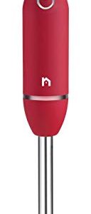 New House Kitchen Immersion Hand Blender 2 Speed Stick Mixer with Stainless Steel Shaft & Blade 300 Watts Easily Food, Mixes Sauces, Purees Soups, Smoothies, and Dips, Red