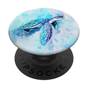 sea turtle blue - ocean popsockets popgrip: swappable grip for phones & tablets