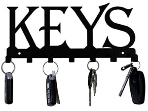 heavenlykraft keys black metal wall mounted key holder self adhesive hooks keychain holder keychain hanger metal key holder self adhesive key holder for wall 27 x 11 x 3 cm