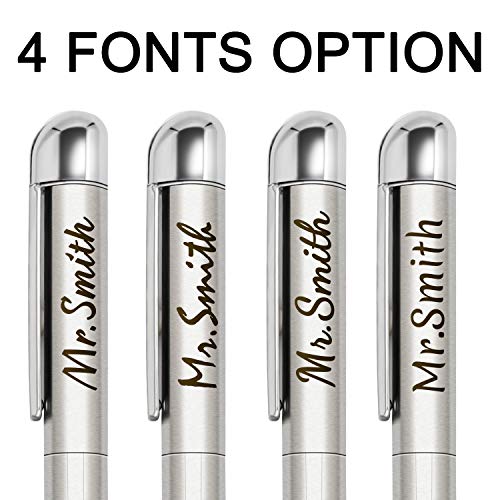 Custom Engraved Pens Personalized Ballpoint Pen Personalized Gifts for Men Women Twist-Action-Black