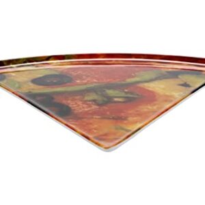 G.E.T. PZ-85-PZ-EC Pizza 8.75" x 9" Triangle Pizza Plate, Break Resistant Dishwasher Safe Melamine Plastic, Creative Table Collection (Pack of 4)