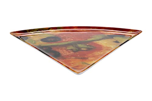 G.E.T. PZ-85-PZ-EC Pizza 8.75" x 9" Triangle Pizza Plate, Break Resistant Dishwasher Safe Melamine Plastic, Creative Table Collection (Pack of 4)