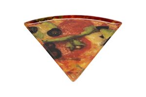 g.e.t. pz-85-pz-ec pizza 8.75" x 9" triangle pizza plate, break resistant dishwasher safe melamine plastic, creative table collection (pack of 4)