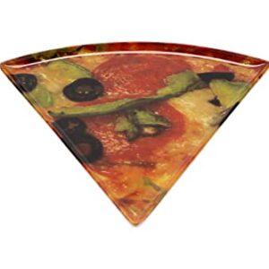 G.E.T. PZ-85-PZ-EC Pizza 8.75" x 9" Triangle Pizza Plate, Break Resistant Dishwasher Safe Melamine Plastic, Creative Table Collection (Pack of 4)