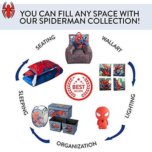 "Idea Nuova Marvel Spiderman Pop Up Hamper with Durable Carry Handles, 21"" H x 13.5"" W X 13.5"" L", red