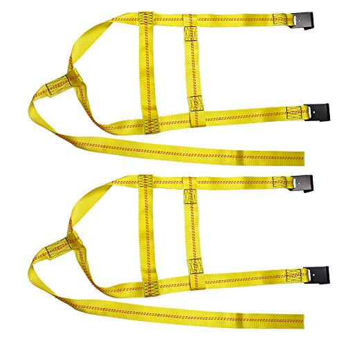 BANG4BUCK 2 Pieces 5ft Universal Adjustable Tie Down Tow Dolly Basket Straps for Demco Kar Kaddy Dollys 10,000 lb Strength with 2 Flat Hooks