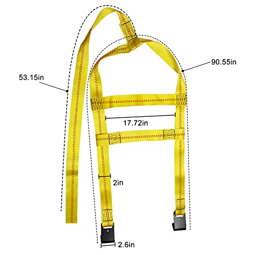 BANG4BUCK 2 Pieces 5ft Universal Adjustable Tie Down Tow Dolly Basket Straps for Demco Kar Kaddy Dollys 10,000 lb Strength with 2 Flat Hooks