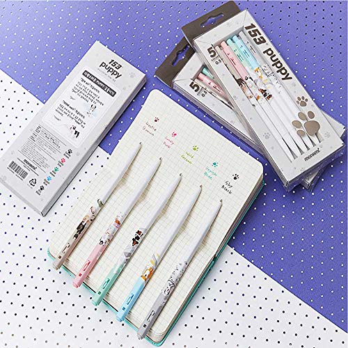 Monami 153 Puppy Ball Pen 0.5mm 1 Set 5 Color