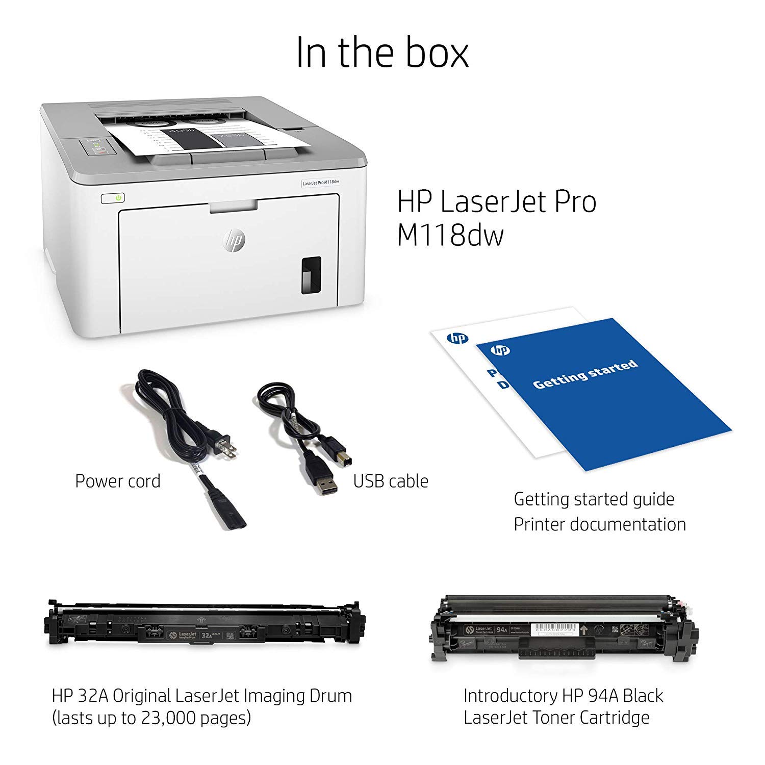 HP Laserjet Pro M118dw Wireless Monochrome Laser Printer, Auto Two-Sided Printing, Mobile Printing, Works with Alexa (4PA39A)