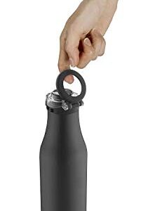 Ello Riley 18oz Vacuum Insulated Stainless Steel Water Bottle with Flip Lid, Black, 18 oz.