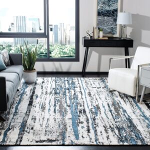 safavieh classic vintage collection area rug - 8' x 10', navy & ivory, abstract design, non-shedding & easy care, ideal for high traffic areas in living room, bedroom (clv702n)