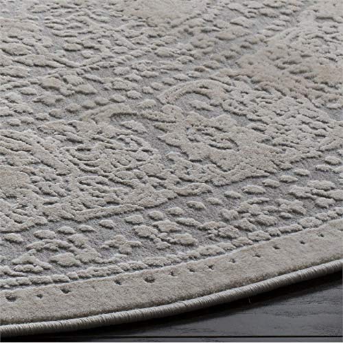 SAFAVIEH Reflection Collection 5' Round Light Grey/Cream RFT663C Vintage Distressed Area Rug