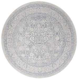 safavieh reflection collection 5' round light grey/cream rft663c vintage distressed area rug