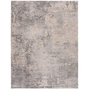 safavieh invista collection area rug - 9' x 12', grey & cream, modern abstract design, non-shedding & easy care, ideal for high traffic areas in living room, bedroom (inv434f)