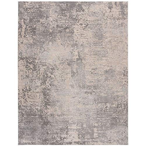 SAFAVIEH Invista Collection Area Rug - 9' x 12', Grey & Cream, Modern Abstract Design, Non-Shedding & Easy Care, Ideal for High Traffic Areas in Living Room, Bedroom (INV434F)