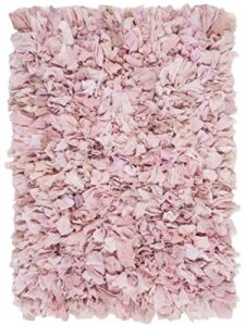 safavieh rio shag collection accent rug - 3' x 5', light pink, handmade decorative, 3.5-inch thick ideal for high traffic areas in entryway, living room, bedroom (sg951r)