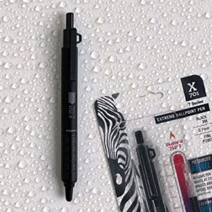 Zebra Pen X-701 Stainless Steel Ballpoint Pen Refill, Fine Point, 0.7mm, Black Ink, 2-Pack