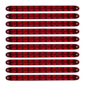 partsam 10pcs red 15 inch 11 led trailer tail light bar sealed stop turn tail park third 3rd brake light bar trailer center light bar for 80" or wider trailers dot certified and ip67 submersible