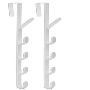 sadiyamo 5 layers over the door hook organizer rack hanger backpack handbag door hook, pack of 2 (white)