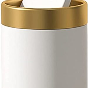 JILLICK Mini Trash Can with Lid, Stainless Steel Small Tiny, Countertop Trash Can for Desk Office Coffeetop, Swing Top Trash Bin 1.5 L/0.40 Gal, White