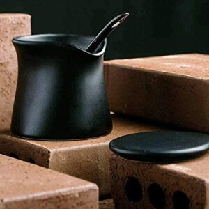 123Arts Multi Ceramics Sugar Bowl Seasoning Pot Storage Cream Jar with Lid And Spoon,5oz