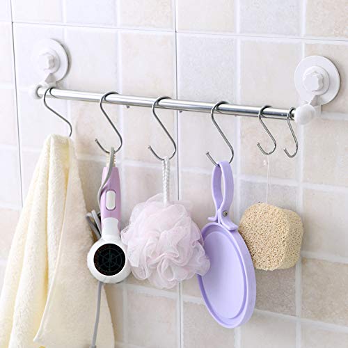 Home-Organizer Tech 5 Inches Heavy Duty Stainless Steel Hanger Hooks S Hooks S Shaped Hook Silver Tone Hanging Hooks, Pack of 20