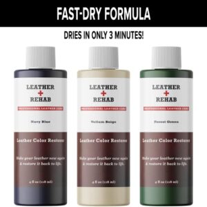 Leather Rehab Leather Color Restorer - Espresso Brown - Repair Furniture, Couch, Car Seat, Shoes, Jacket, Bag, Boots and Vinyl - 4 oz.