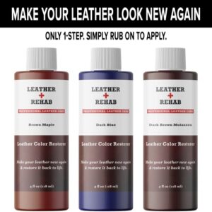 Leather Rehab Leather Color Restorer - Espresso Brown - Repair Furniture, Couch, Car Seat, Shoes, Jacket, Bag, Boots and Vinyl - 4 oz.