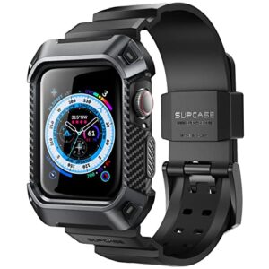supcase [unicorn beetle pro] designed for apple watch series 8/7/6/se/5/4 [45/44mm], rugged protective case with strap bands (black)