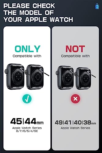 SUPCASE [Unicorn Beetle Pro] Designed for Apple Watch Series 8/7/6/SE/5/4 [45/44mm], Rugged Protective Case with Strap Bands (Black)