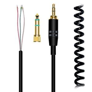 saipomor extension spring relief coiled cable for sony mdr-7506 mdr-v6 v600 v700 v900 ath-m50 headphones