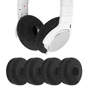 geekria 2 pairs flex fabric headphones ear covers, washable & stretchable sanitary earcup protectors for on-ear headset ear pads, sweat cover for warm & comfort (s/black)