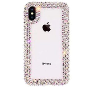 jesiya for iphone xr case 3d glitter sparkle bling case luxury shiny crystal rhinestone diamond bumper clear protective case cover for iphone xr clear