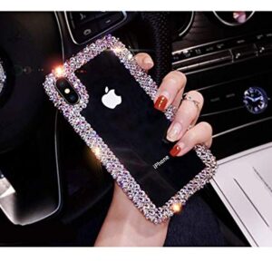 Jesiya for iPhone XR Case 3D Glitter Sparkle Bling Case Luxury Shiny Crystal Rhinestone Diamond Bumper Clear Protective Case Cover for iPhone XR Clear